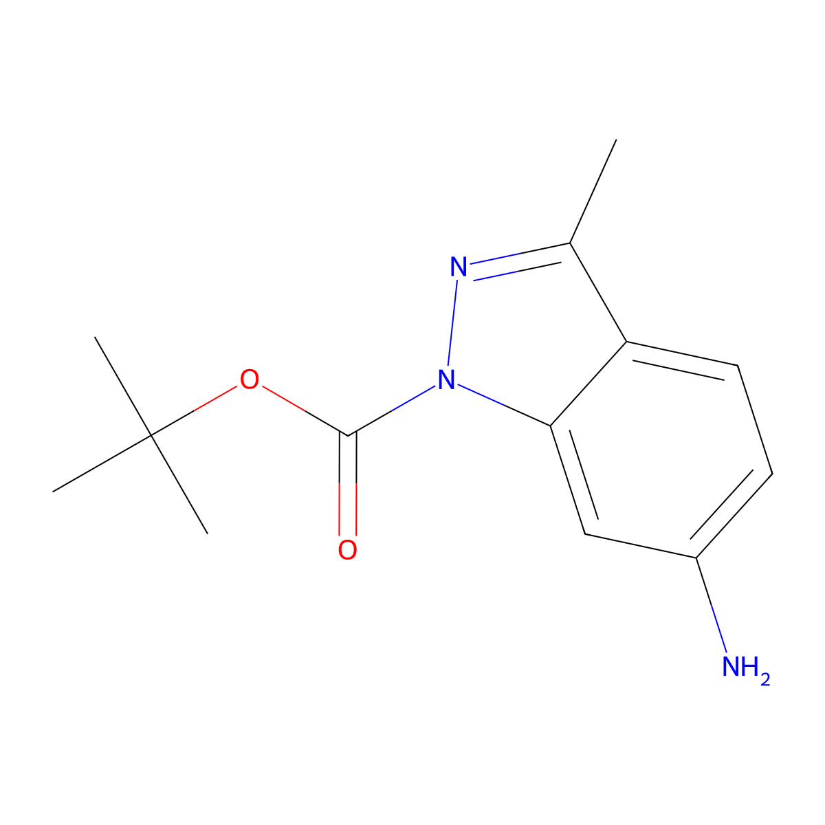 tert-butyl 6-amino-3-methyl-1H-indazole-1-carboxylate molecular structure, CAS 219507-75-2