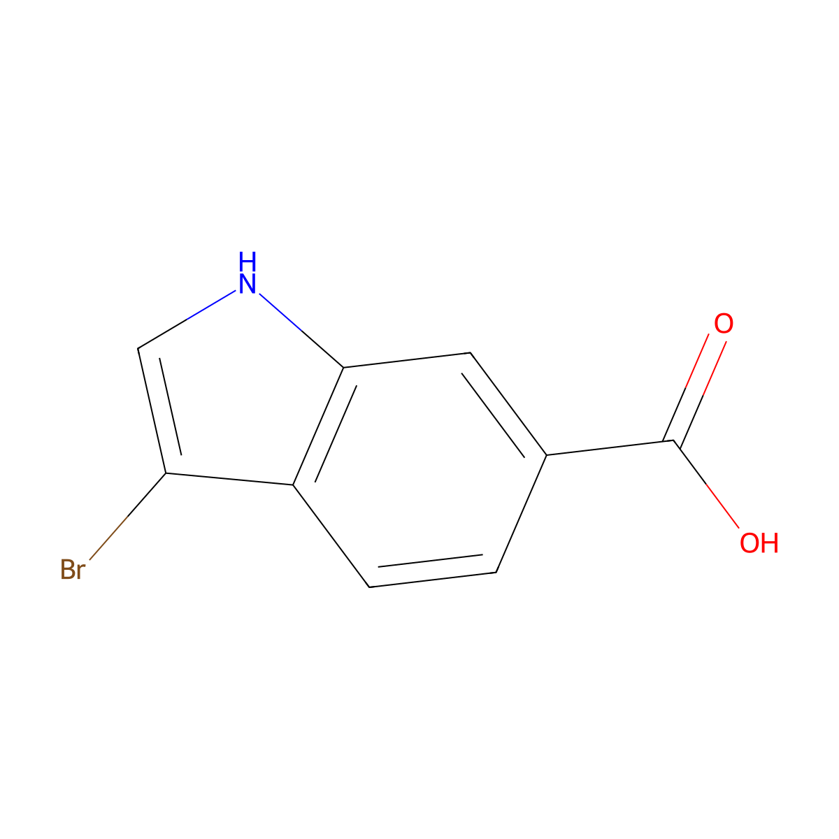 3-Bromo-1H-indole-6-carboxylic acid molecular structure, CAS 219508-19-7