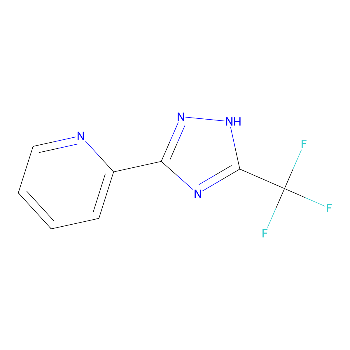 2-[5-(Trifluoromethyl)-1H-1,2,4-triazol-3-yl]pyridine molecular structure, CAS 219508-27-7