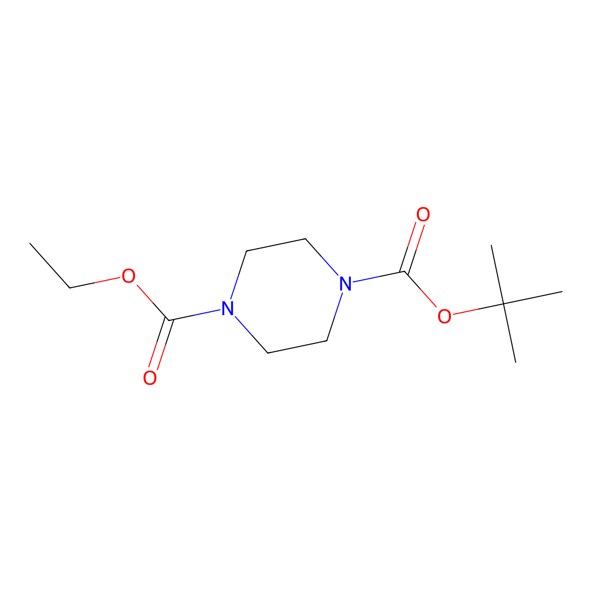 1-Boc-4-ethoxycarbonyl piperazine molecular structure, CAS 219509-82-7