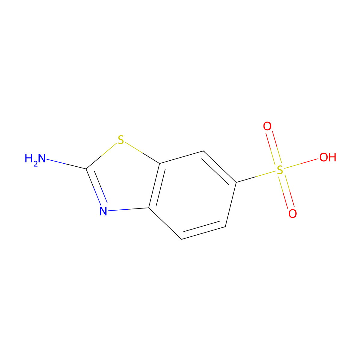 2-Aminobenzothiazole-6-sulphonic acid molecular structure, CAS 21951-32-6