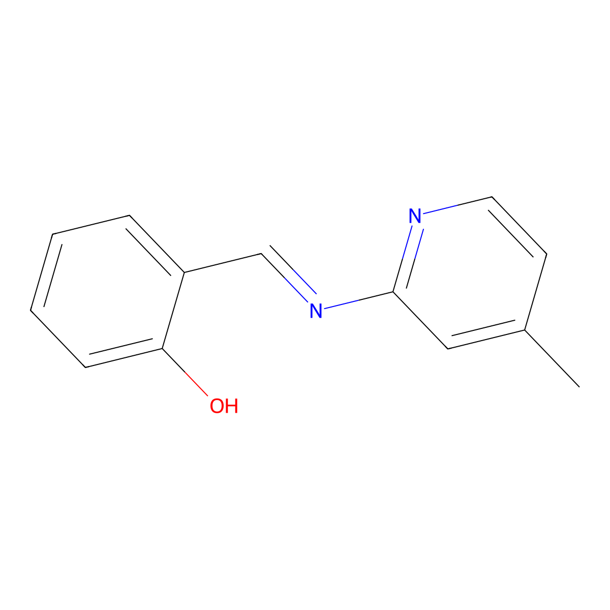 Alpha-(4-methyl-2-pyridylimino)-O-cresol molecular structure, CAS 21951-36-0