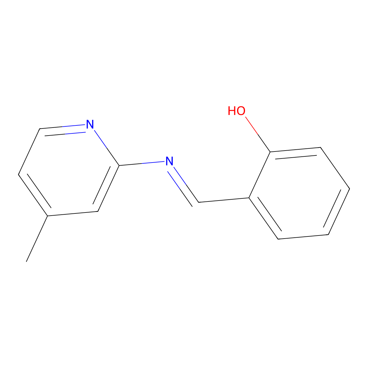 Alpha-(4-methyl-2-pyridylimino)-O-cresol molecular structure, CAS 21951-36-0
