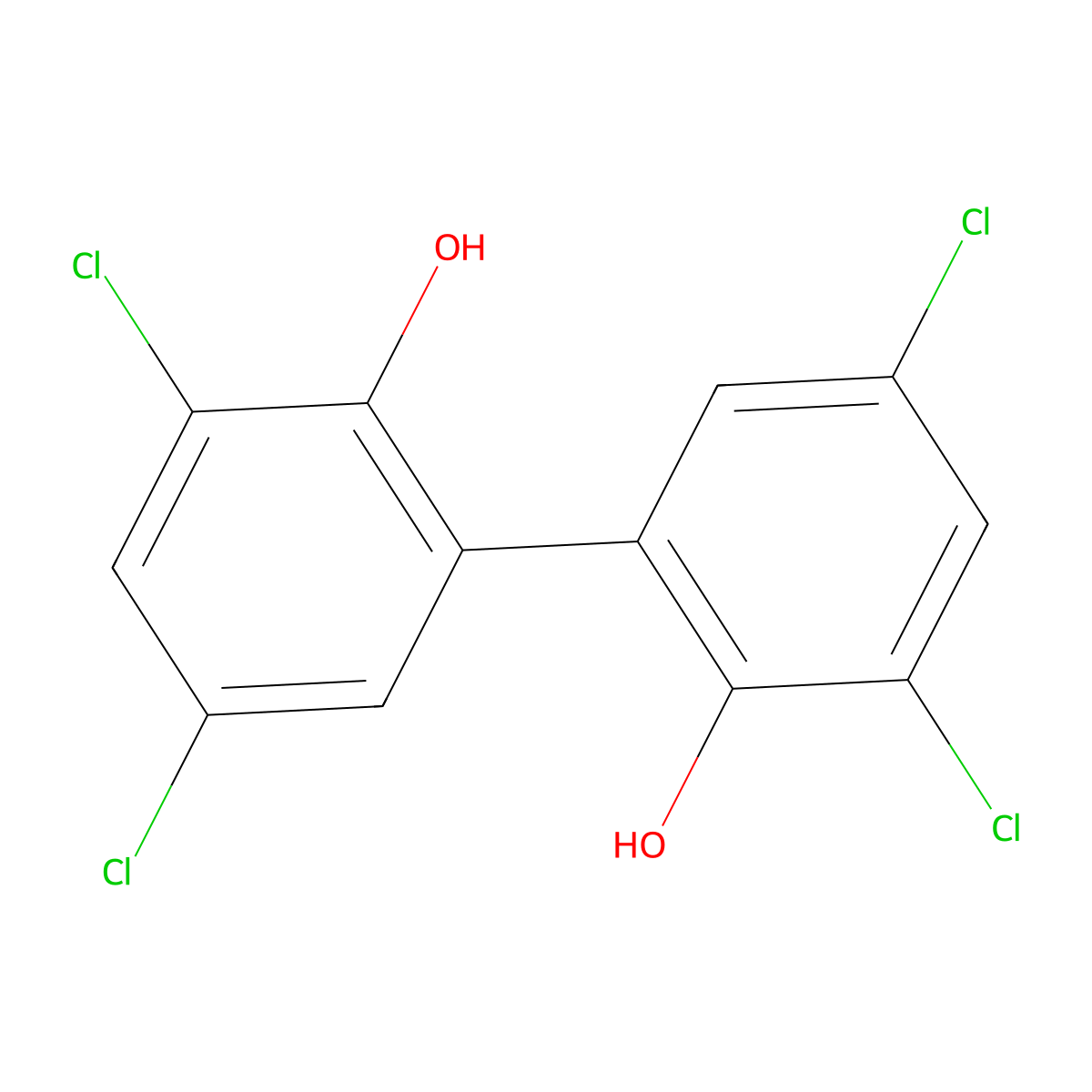 3,3',5,5'-Tetrachloro-1,1'-biphenyl-2,2'-diol molecular structure, CAS 21951-40-6