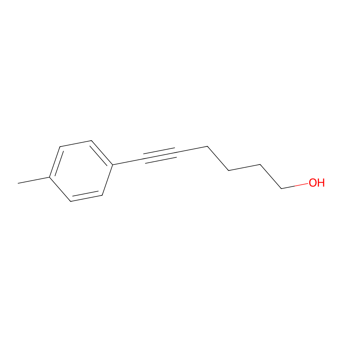 6-(4-Methylphenyl)hex-5-yn-1-ol molecular structure, CAS 219511-29-2