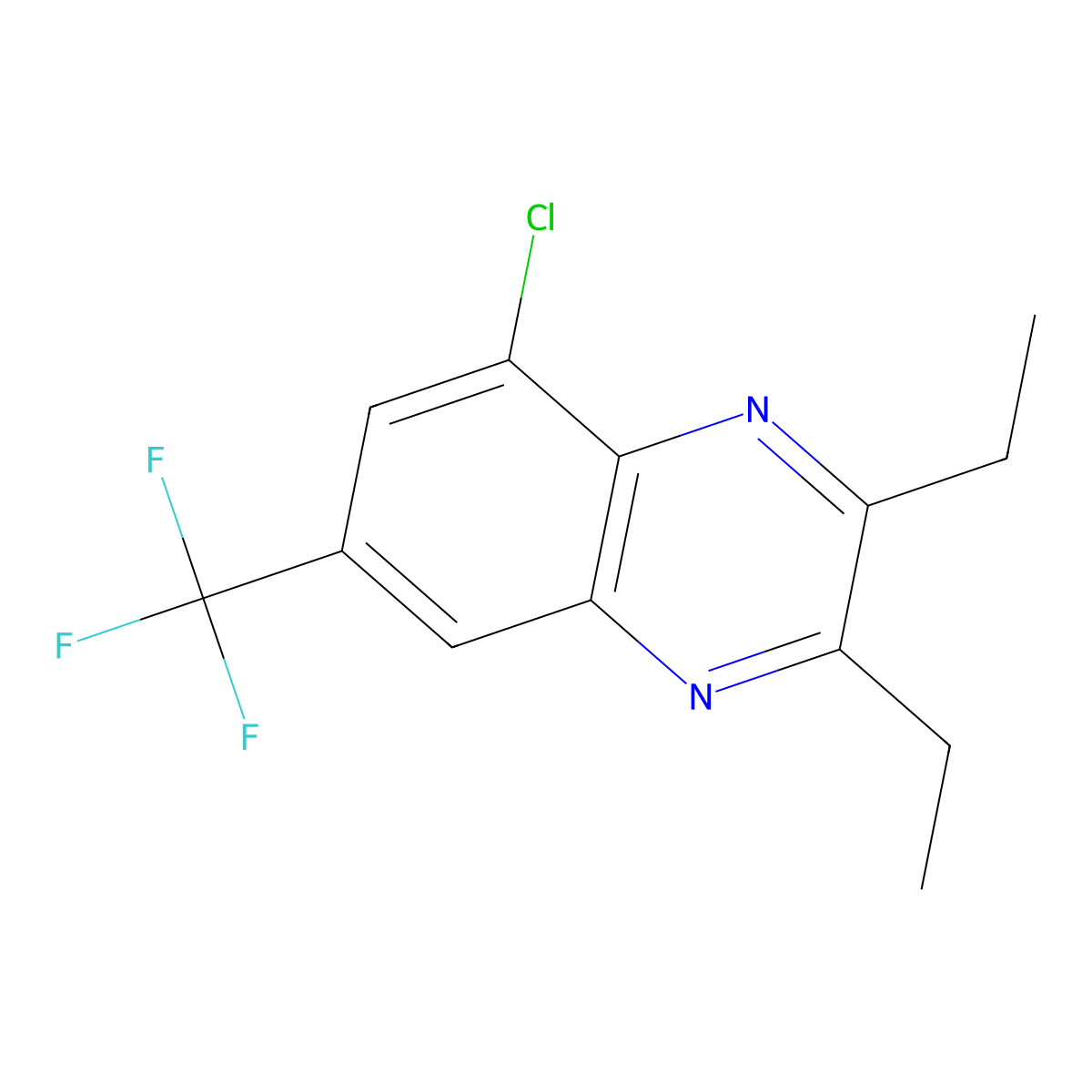 5-Chloro-2,3-diethyl-7-(trifluoromethyl)quinoxaline molecular structure, CAS 219528-41-3