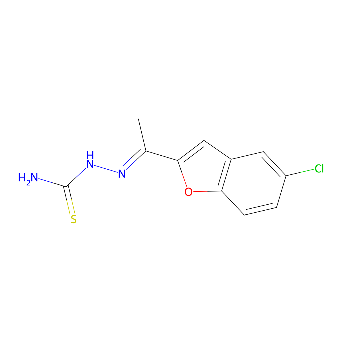 2-[1-(5-Chloro-2-benzofuranyl)ethylidene]hydrazinecarbothioamide molecular structure, CAS 219529-32-5
