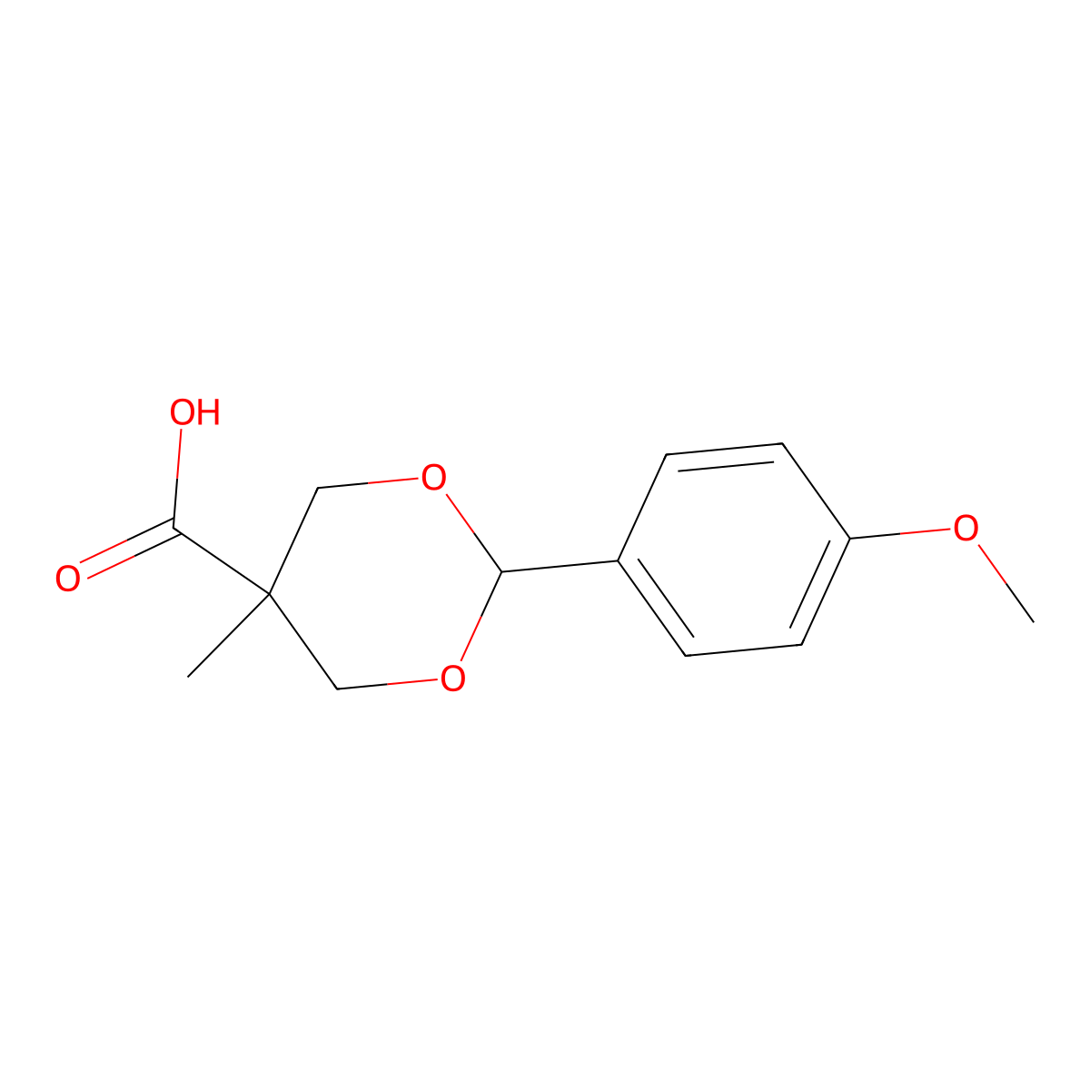 2-(4-Methoxyphenyl)-5-methyl-1,3-dioxane-5-carboxylic acid molecular structure, CAS 219529-78-9