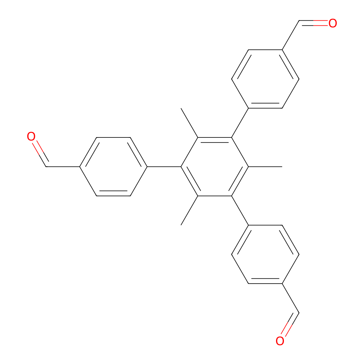 5'-(4-Formylphenyl)-2',4',6'-trimethyl-[1,1':3',1''-terphenyl]-4,4''-dicarbaldehyde molecular structure, CAS 2195343-70-3