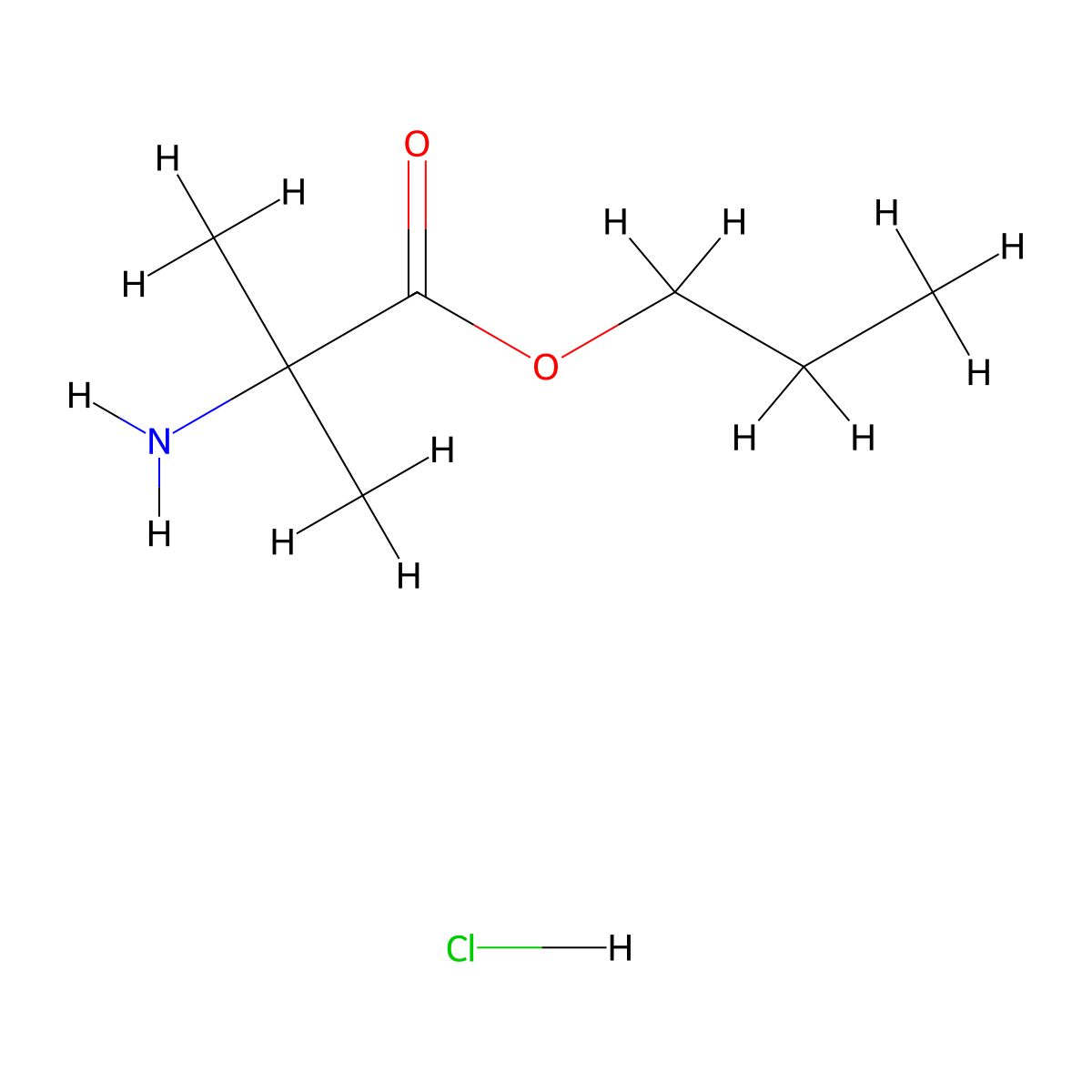 Propyl 2-amino-2-methylpropanoate hydrochloride molecular structure, CAS 2195367-27-0