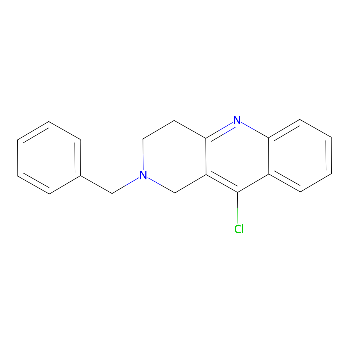 9-Chloro-2-benzyl-1,2,3,4-tetrahydro-2-azaacridine molecular structure, CAS 219537-08-3