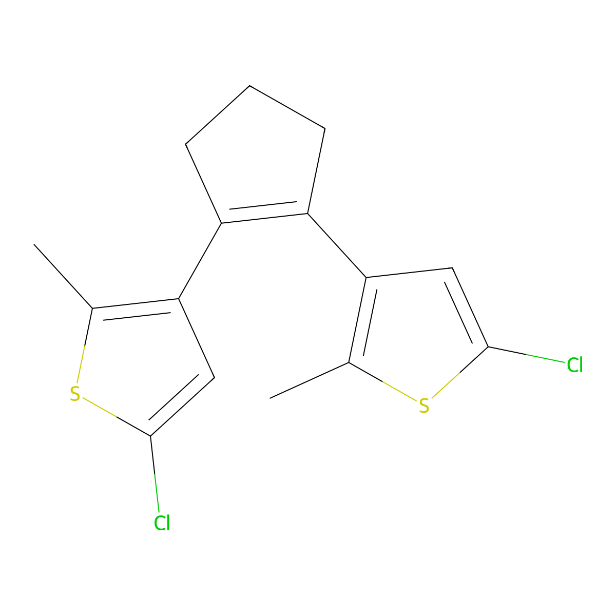 3,3'-(1-Cyclopentene-1,2-diyl)bis(5-chloro-2-methylthiophene) molecular structure, CAS 219537-97-0
