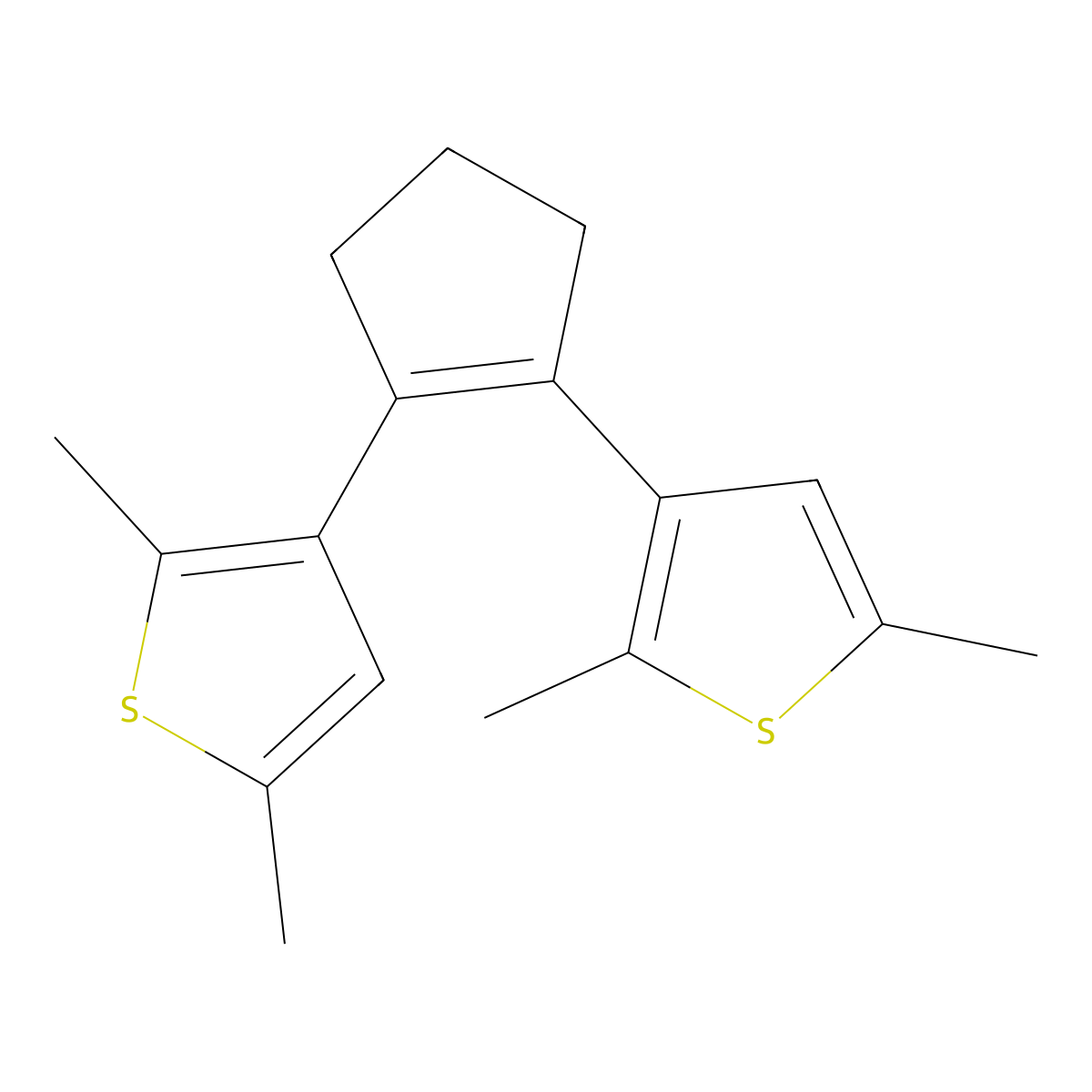 3,3'-(Cyclopent-1-ene-1,2-diyl)bis(2,5-dimethylthiophene) molecular structure, CAS 219537-98-1