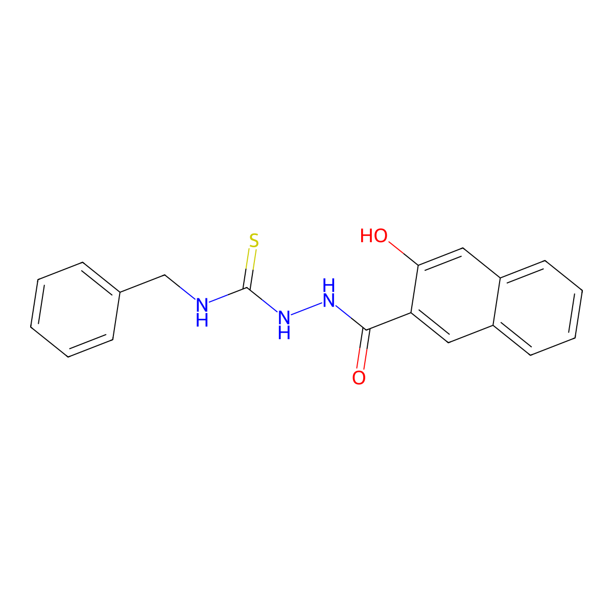 1-Benzyl-3-[(3-hydroxynaphthalene-2-carbonyl)amino]thiourea molecular structure, CAS 219538-18-8