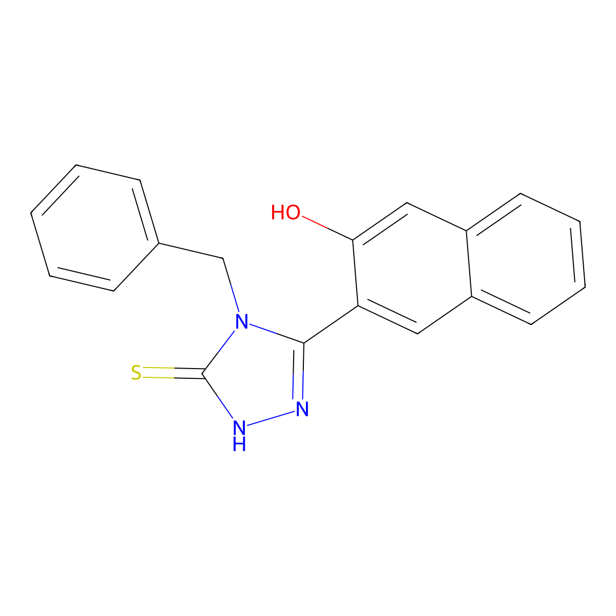 3-[4-Benzyl-5-sulfanyl-1,2,4-triazol-3-yl]naphthalen-2-ol molecular structure, CAS 219538-22-4