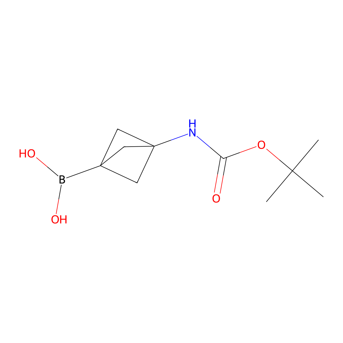 (3-{[(Tert-butoxy)carbonyl]amino}bicyclo[1.1.1]pentan-1-yl)boronic acid molecular structure, CAS 2195389-87-6
