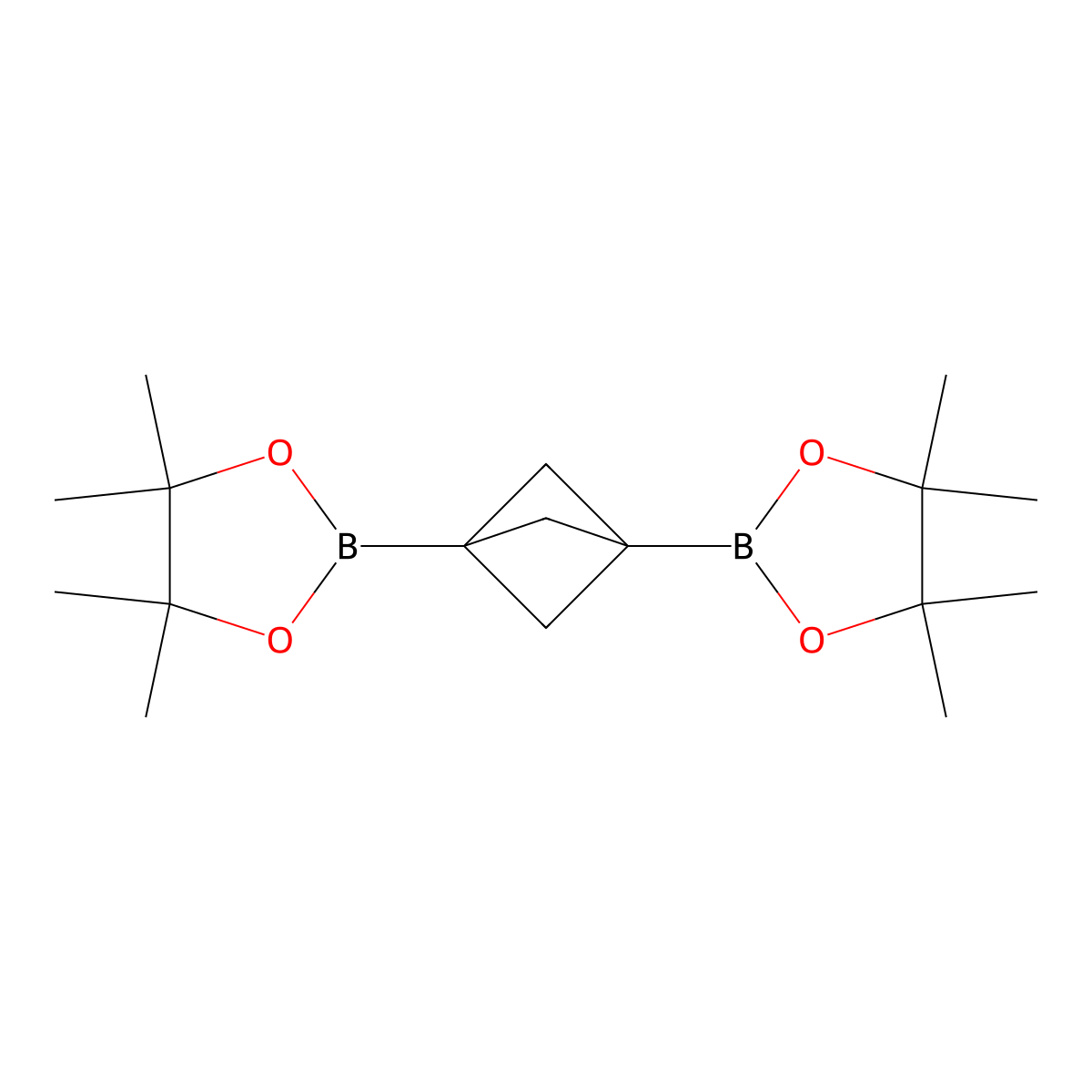 4,4,5,5-Tetramethyl-2-[3-(4,4,5,5-tetramethyl-1,3,2-dioxaborolan-2-yl)-1-bicyclo[1.1.1]pentanyl]-1,3,2-dioxaborolane molecular structure, CAS 2195389-90-1
