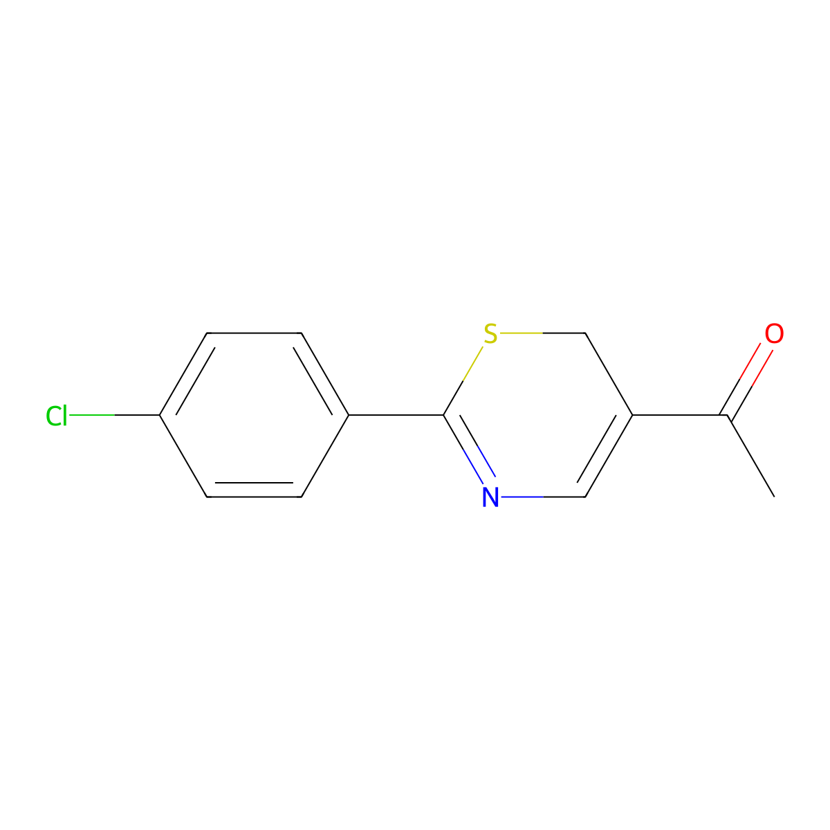 1-[2-(4-chlorophenyl)-6H-1,3-thiazin-5-yl]ethan-1-one molecular structure, CAS 219539-29-4