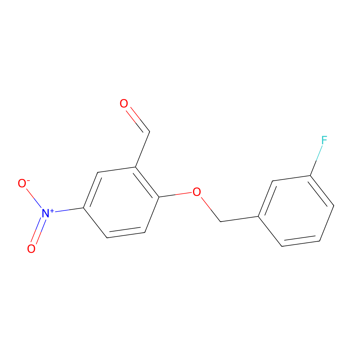 2-((3-Fluorobenzyl)oxy)-5-nitrobenzaldehyde molecular structure, CAS 219539-49-8