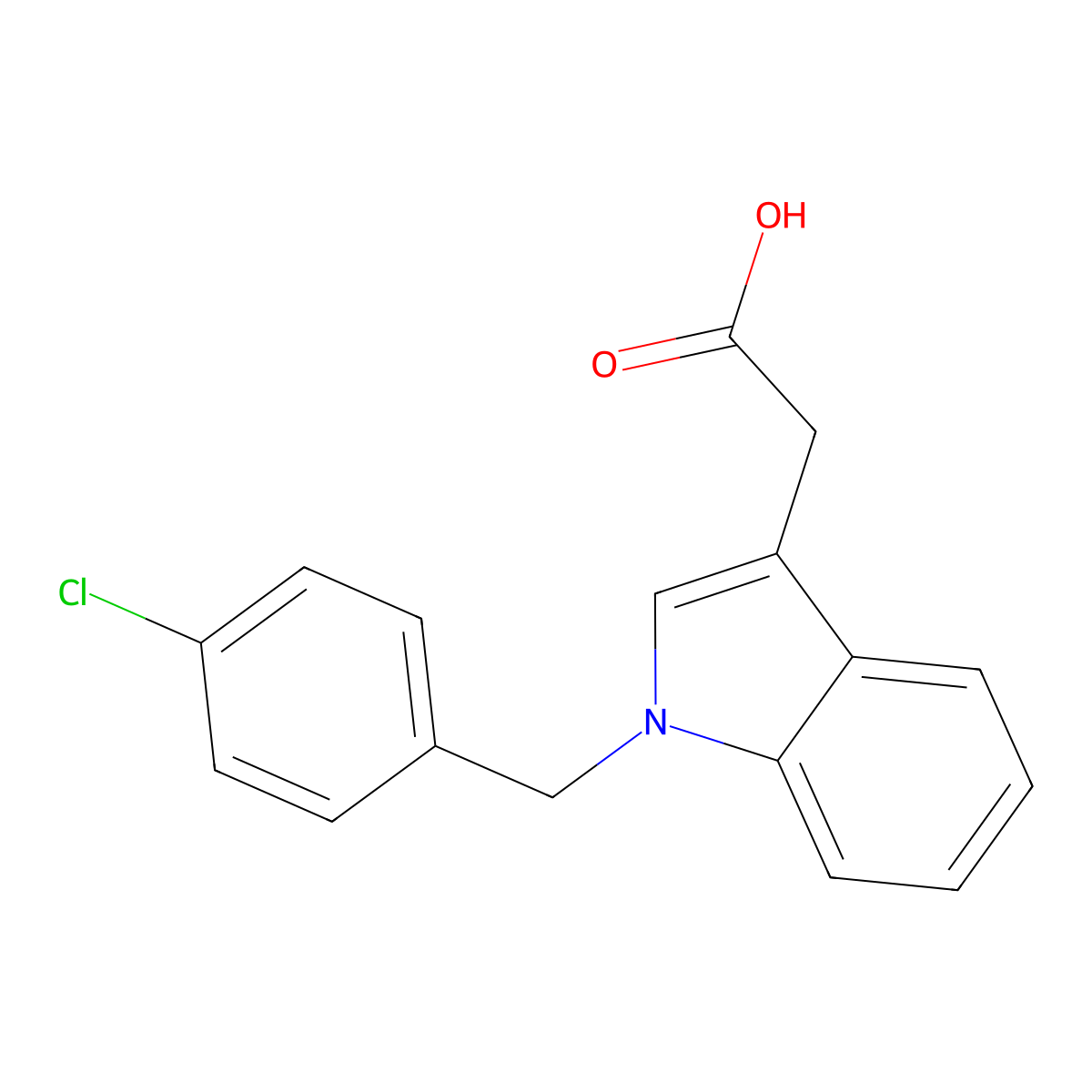 [1-(4-chlorobenzyl)-1H-indol-3-yl]acetic acid molecular structure, CAS 219544-52-2