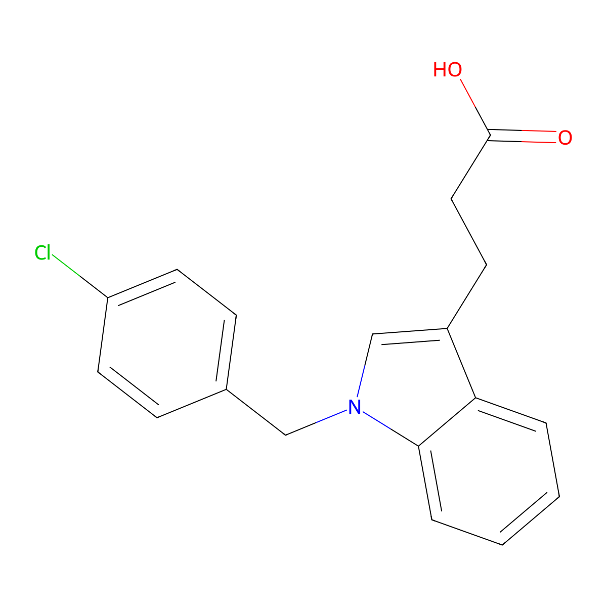 3-{1-[(4-chlorophenyl)methyl]-1H-indol-3-yl}propanoic acid molecular structure, CAS 219544-54-4
