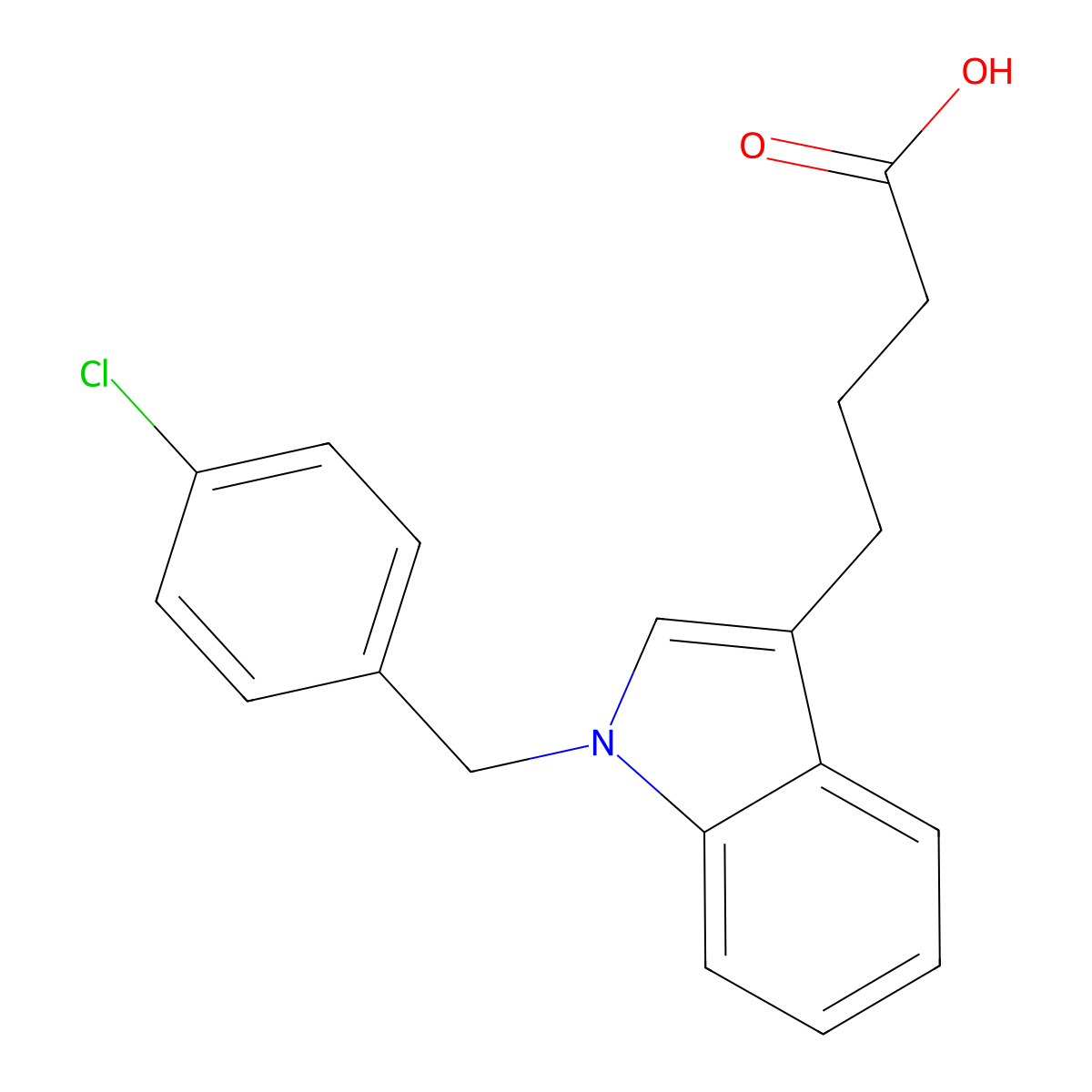 4-[1-(4-chlorobenzyl)-1H-indol-3-yl]butanoic acid molecular structure, CAS 219544-55-5