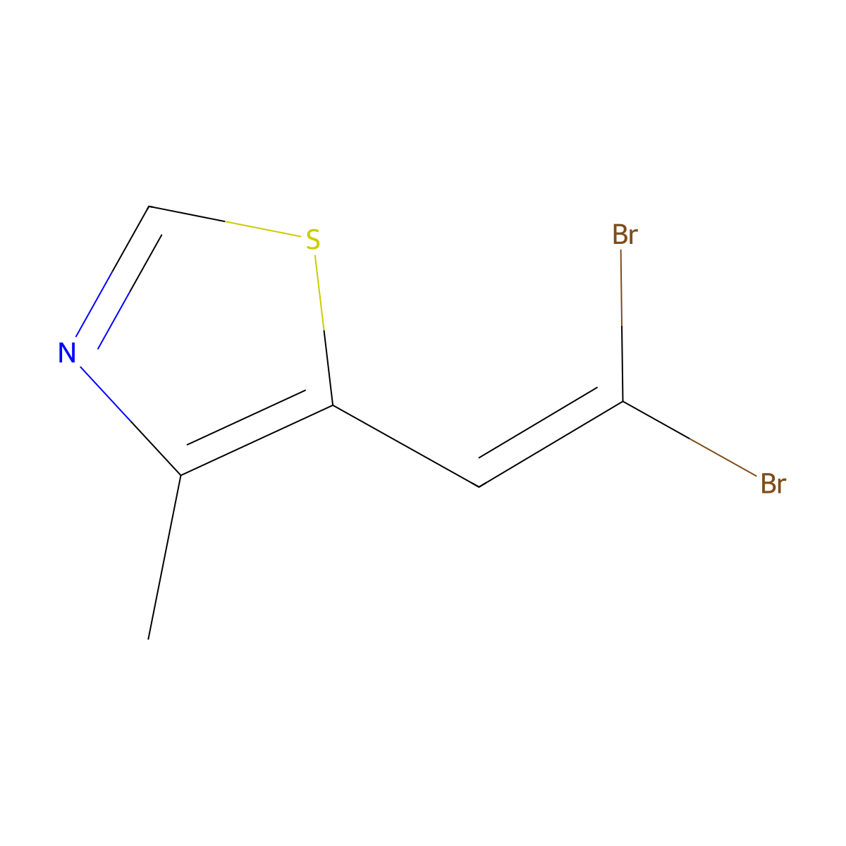 5-(2,2-Dibromoethenyl)-4-methyl-1,3-thiazole molecular structure, CAS 219544-61-3