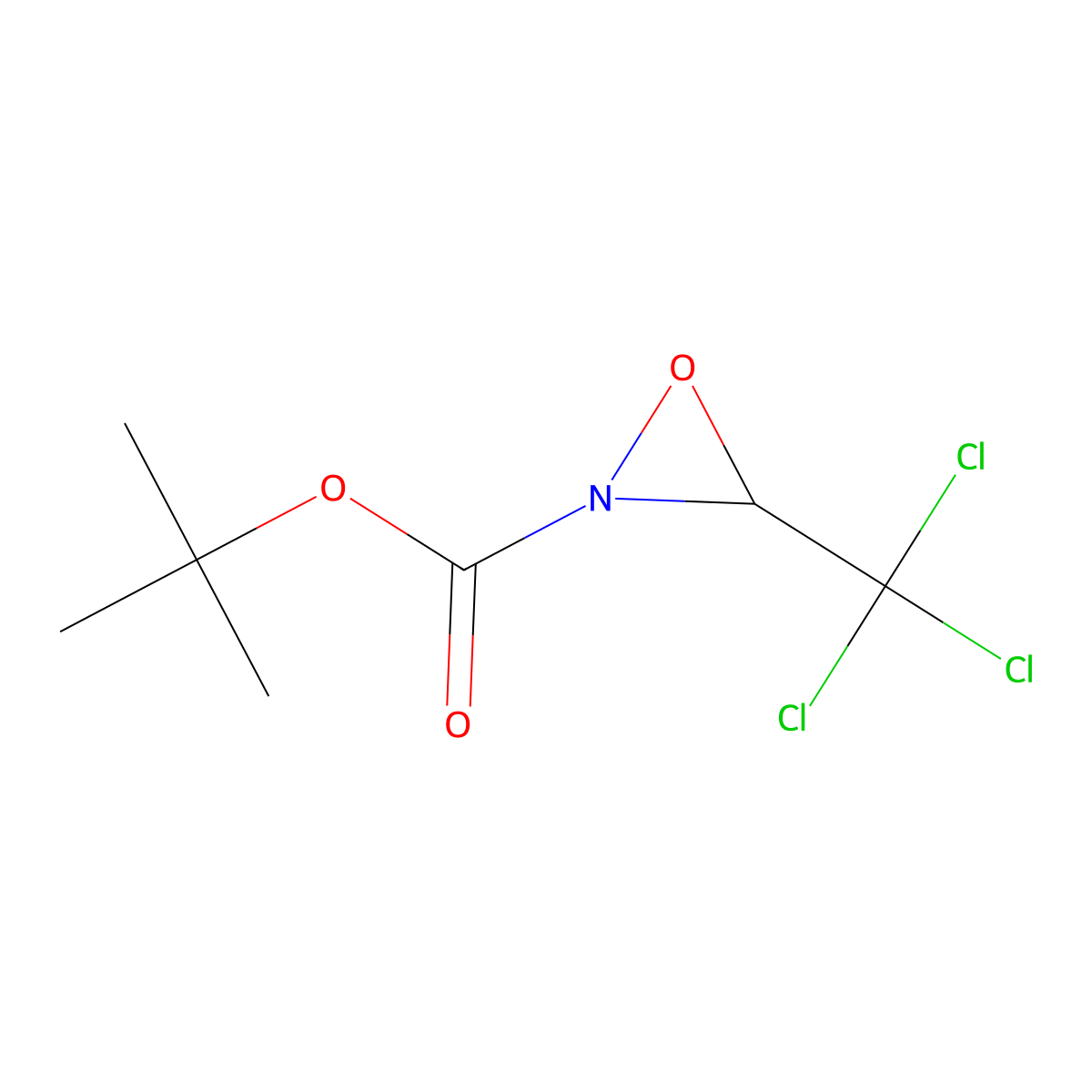 Tert-butyl 3-(trichloromethyl)oxaziridine-2-carboxylate molecular structure, CAS 219547-77-0