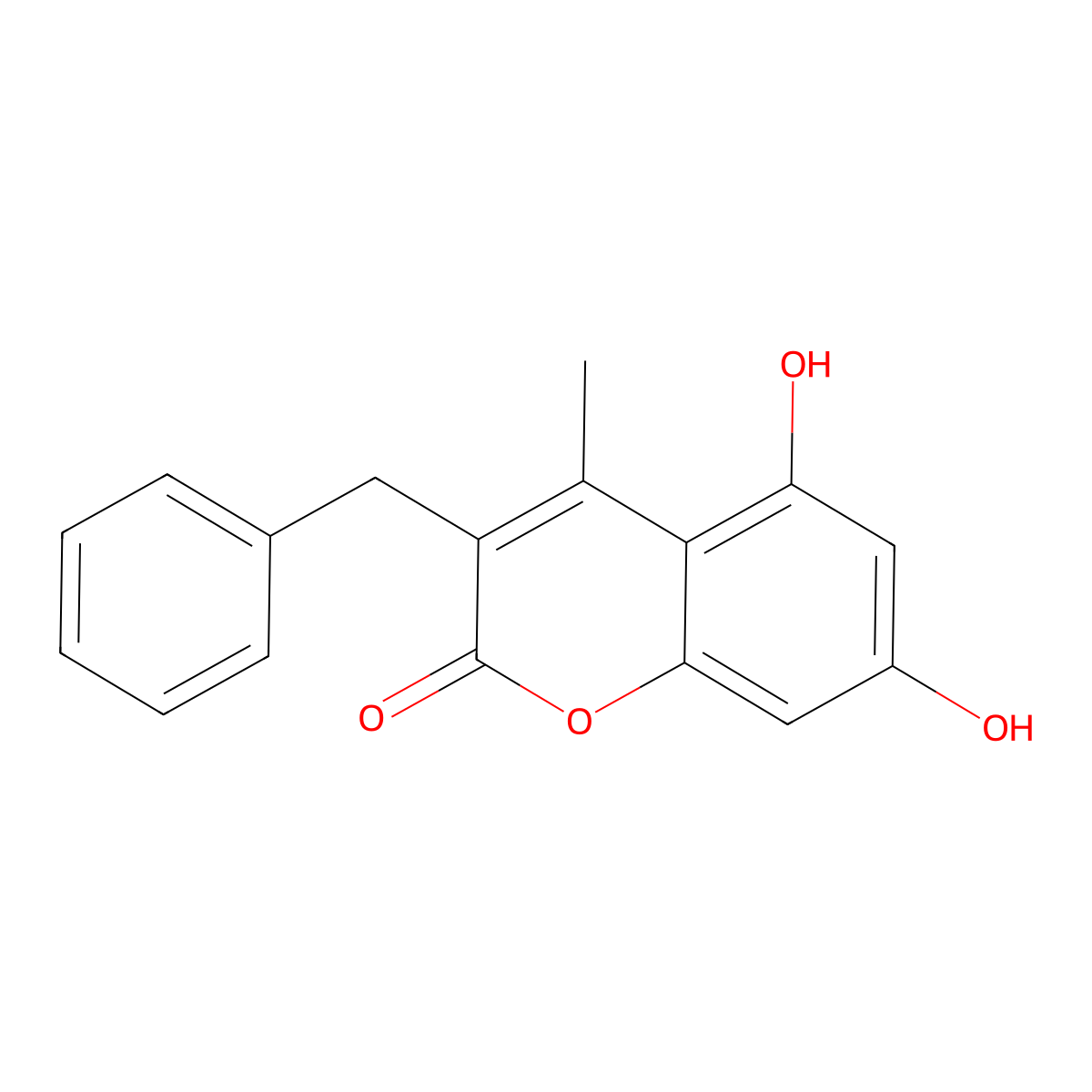 3-benzyl-5,7-dihydroxy-4-methyl-2H-chromen-2-one molecular structure, CAS 219551-85-6