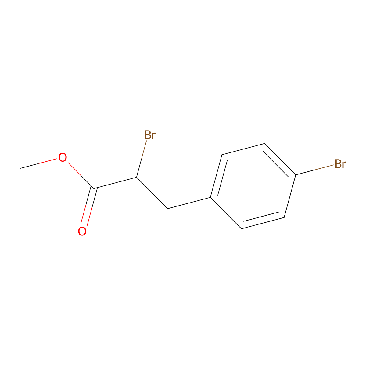 Methyl 2-bromo-3-(4-bromophenyl)propanoate molecular structure, CAS 219554-66-2