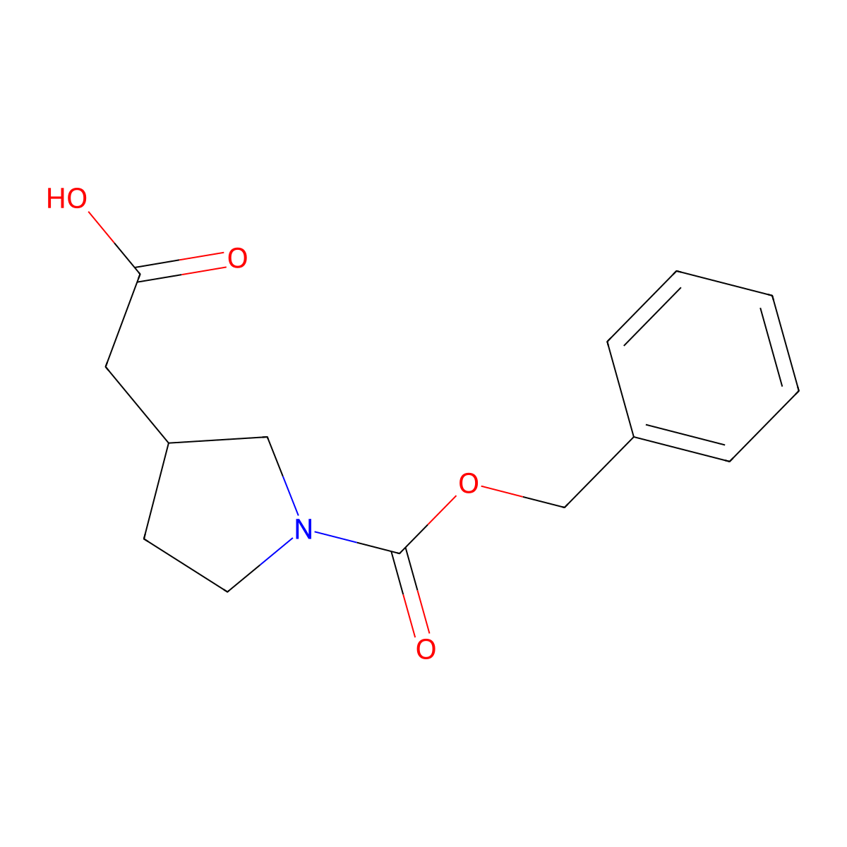 (S)-2-(1-((Benzyloxy)carbonyl)pyrrolidin-3-yl)acetic acid molecular structure, CAS 219560-29-9