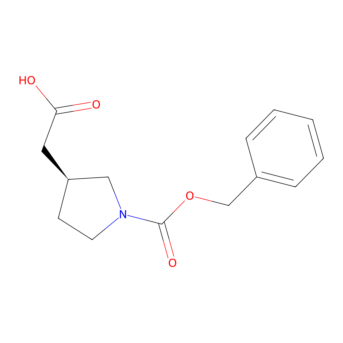 (S)-2-(1-((Benzyloxy)carbonyl)pyrrolidin-3-yl)acetic acid molecular structure, CAS 219560-29-9