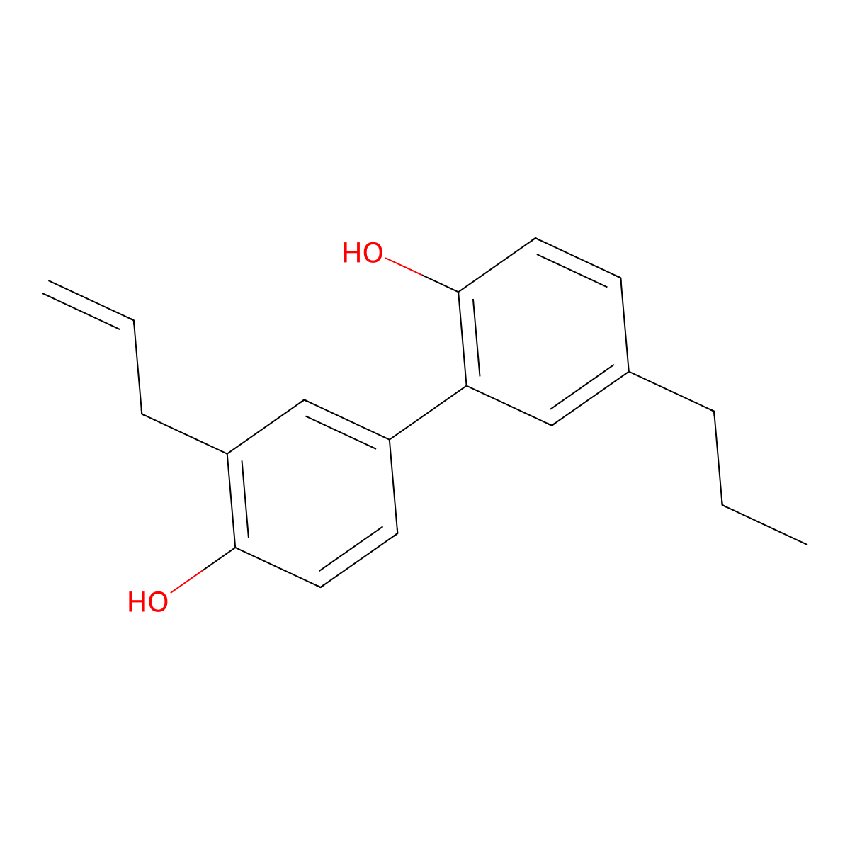 3'-Allyl-5-propyl-[1,1'-biphenyl]-2,4'-diol molecular structure, CAS 219565-74-9
