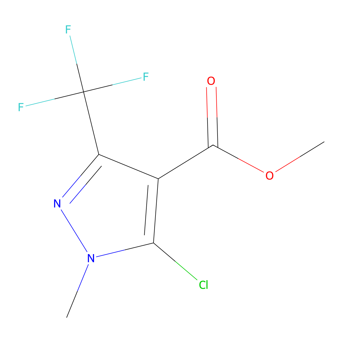 methyl 5-chloro-1-methyl-3-(trifluoromethyl)-1H-pyrazole-4-carboxylate molecular structure, CAS 219568-13-5