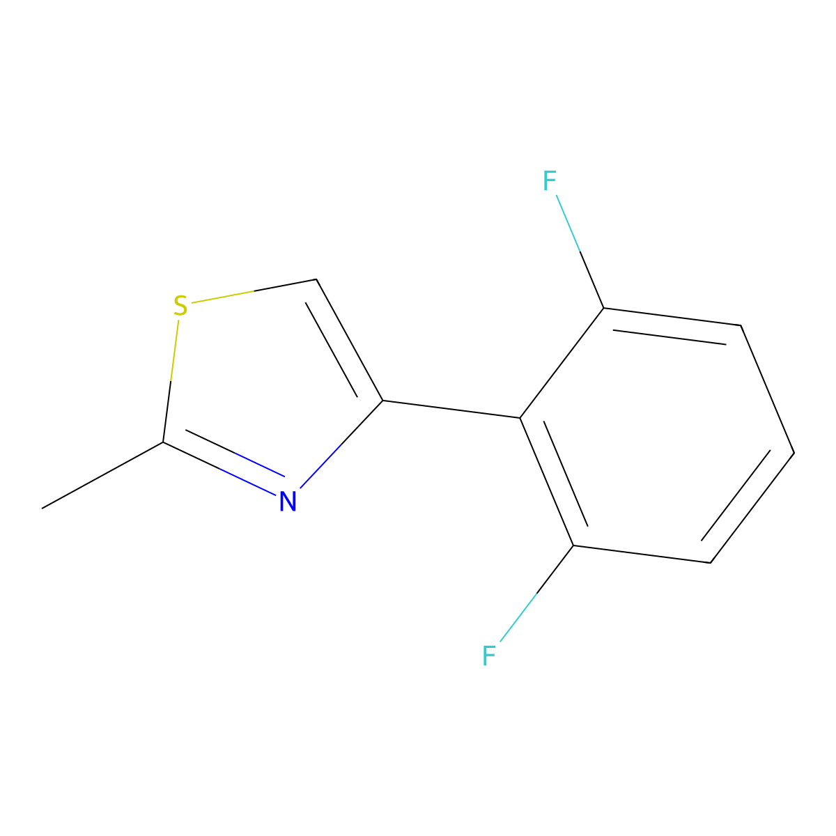 4-(2,6-Difluorophenyl)-2-methylthiazole molecular structure, CAS 219568-15-7