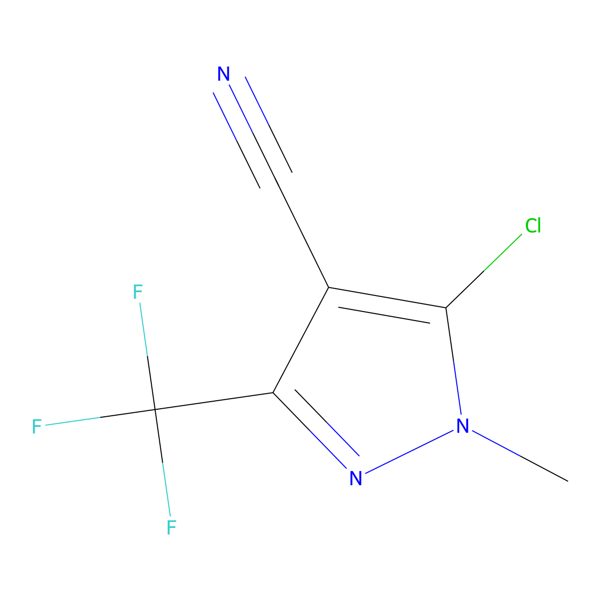 5-Chloro-1-methyl-3-(trifluoromethyl)-1H-pyrazole-4-carbonitrile molecular structure, CAS 219568-17-9