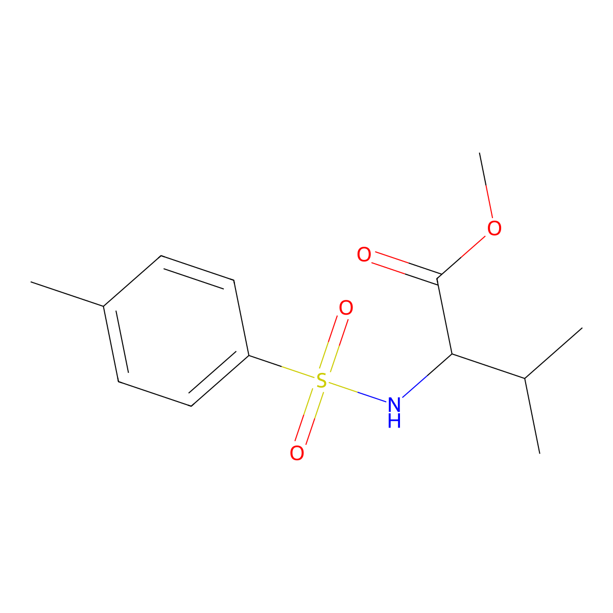 3-Methyl-2-(toluene-4-sulfonylamino)-butyric acid methyl ester molecular structure, CAS 21957-66-4