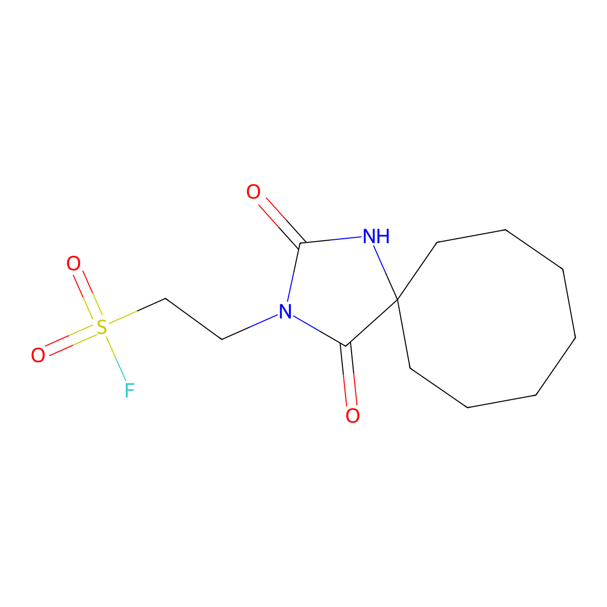 2-(2,4-Dioxo-1,3-diazaspiro(4.7)dodecan-3-yl)ethane-1-sulfonyl fluoride molecular structure, CAS 2195750-83-3