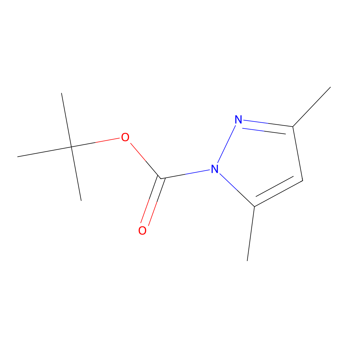 Tert-butyl 3,5-dimethyl-1h-pyrazole-1-carboxylate molecular structure, CAS 219580-24-2
