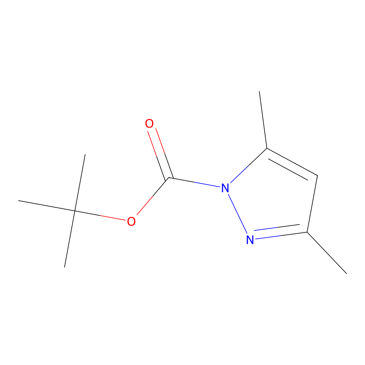 Tert-butyl 3,5-dimethyl-1h-pyrazole-1-carboxylate molecular structure, CAS 219580-24-2