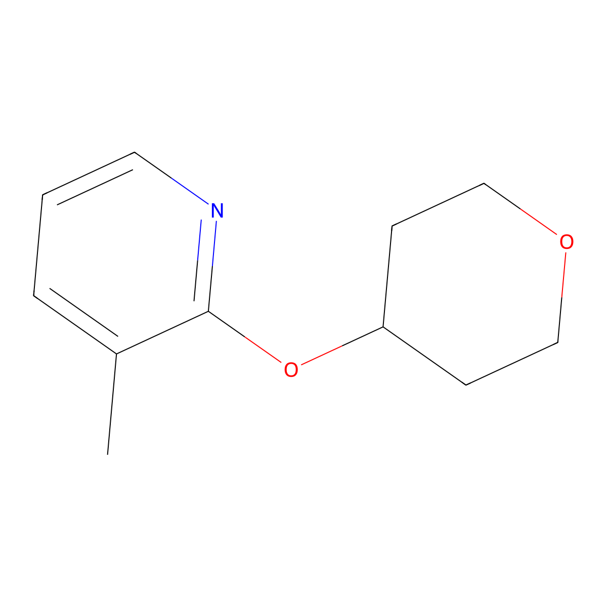 3-Methyl-2-(oxan-4-yloxy)pyridine molecular structure, CAS 2195809-39-1