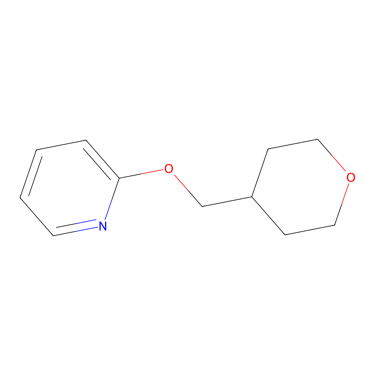 2-[(Oxan-4-yl)methoxy]pyridine molecular structure, CAS 2195809-54-0