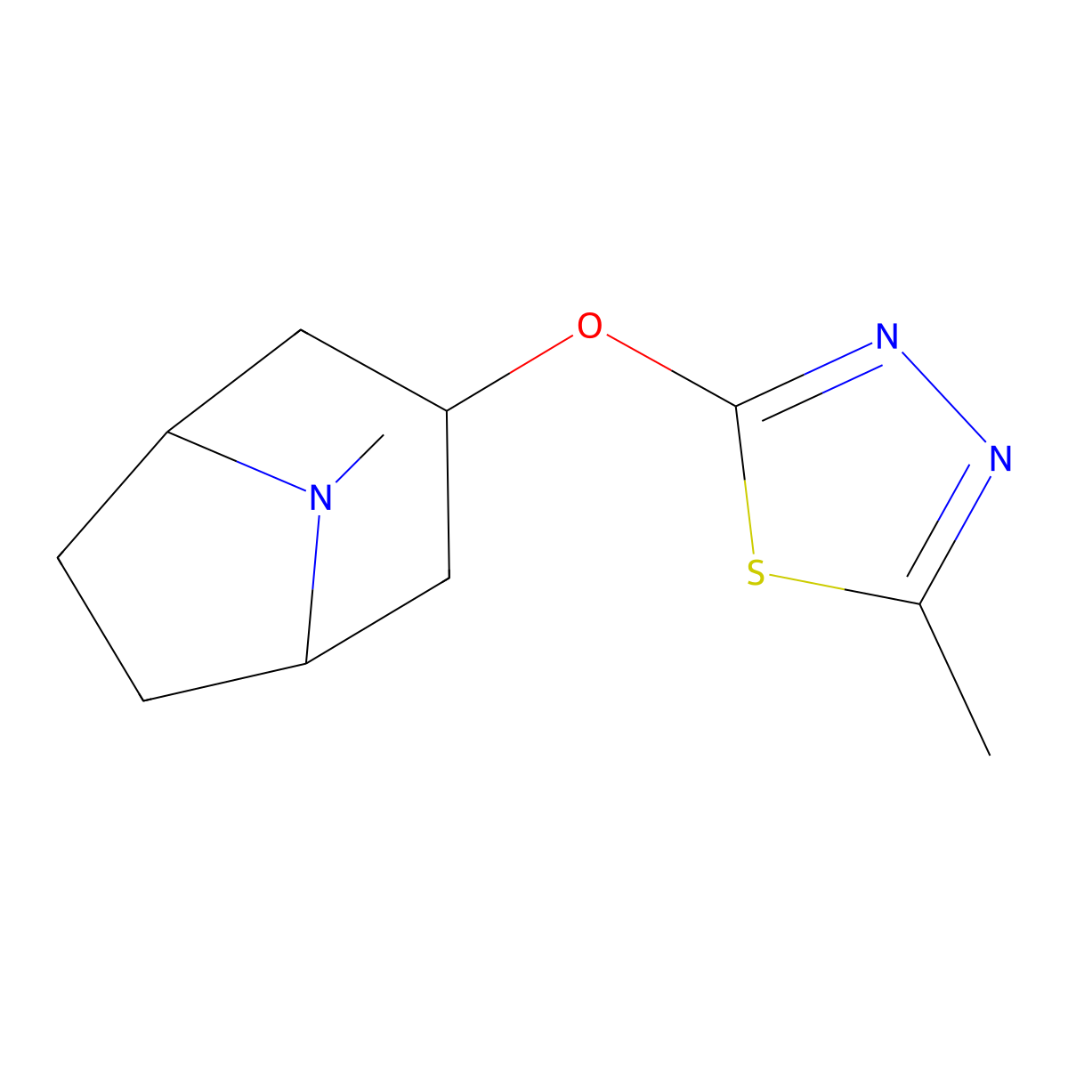 8-Methyl-3-[(5-methyl-1,3,4-thiadiazol-2-yl)oxy]-8-azabicyclo[3.2.1]octane molecular structure, CAS 2195809-62-0