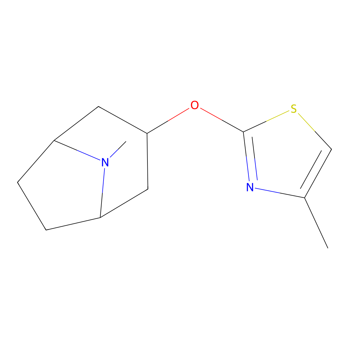 8-Methyl-3-[(4-methyl-1,3-thiazol-2-yl)oxy]-8-azabicyclo[3.2.1]octane molecular structure, CAS 2195809-73-3