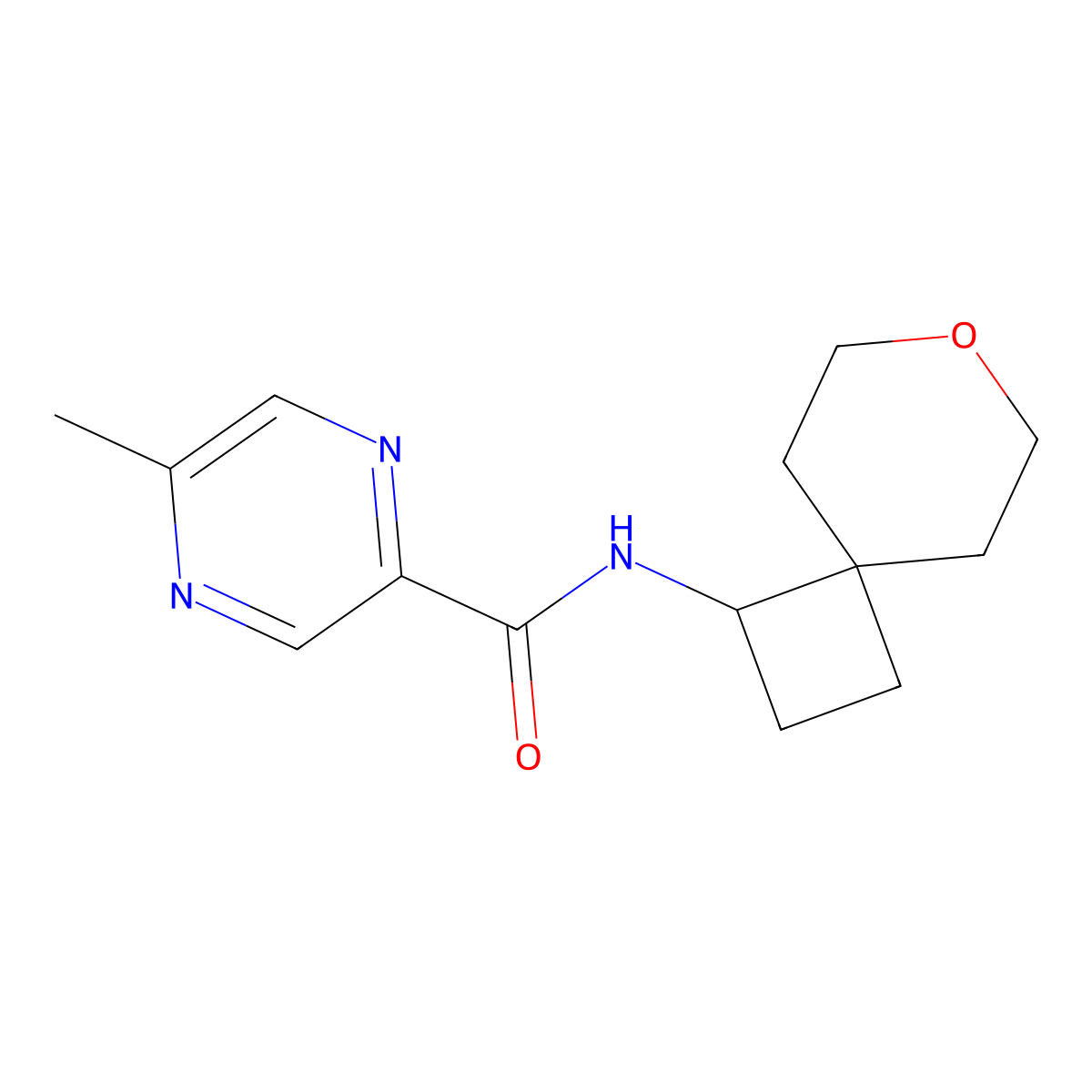 5-methyl-N-{7-oxaspiro[3.5]nonan-1-yl}pyrazine-2-carboxamide molecular structure, CAS 2195811-13-1