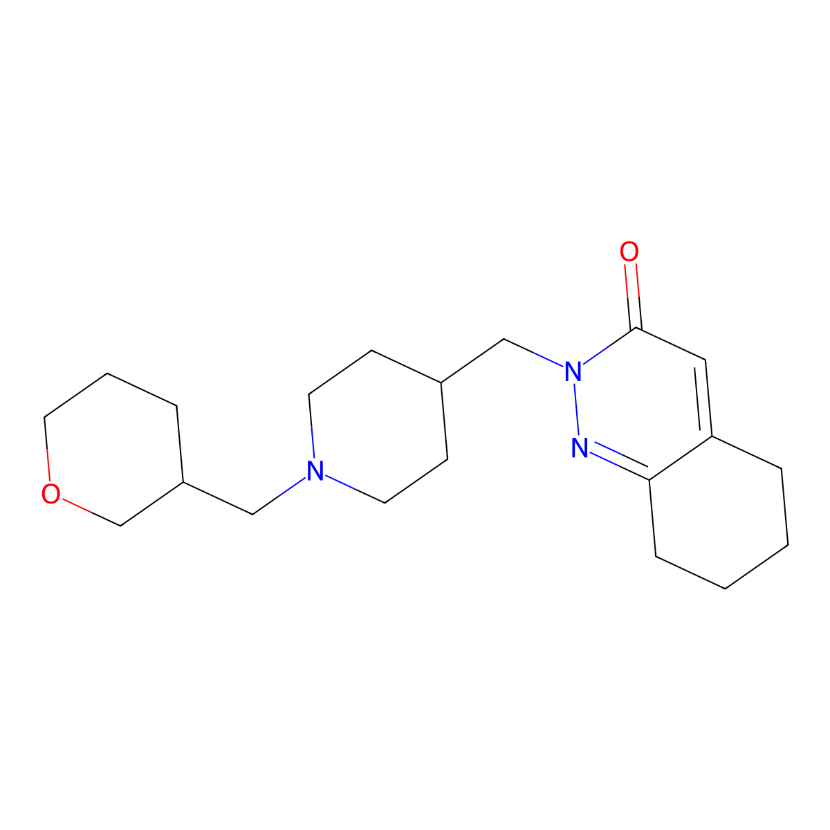 2-({1-[(Oxan-3-yl)methyl]piperidin-4-yl}methyl)-2,3,5,6,7,8-hexahydrocinnolin-3-one molecular structure, CAS 2195811-20-0