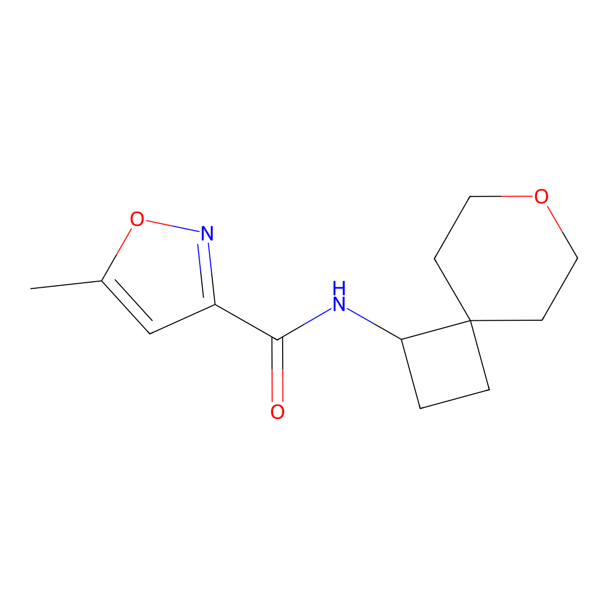 5-methyl-N-(7-oxaspiro[3.5]nonan-1-yl)isoxazole-3-carboxamide molecular structure, CAS 2195811-39-1