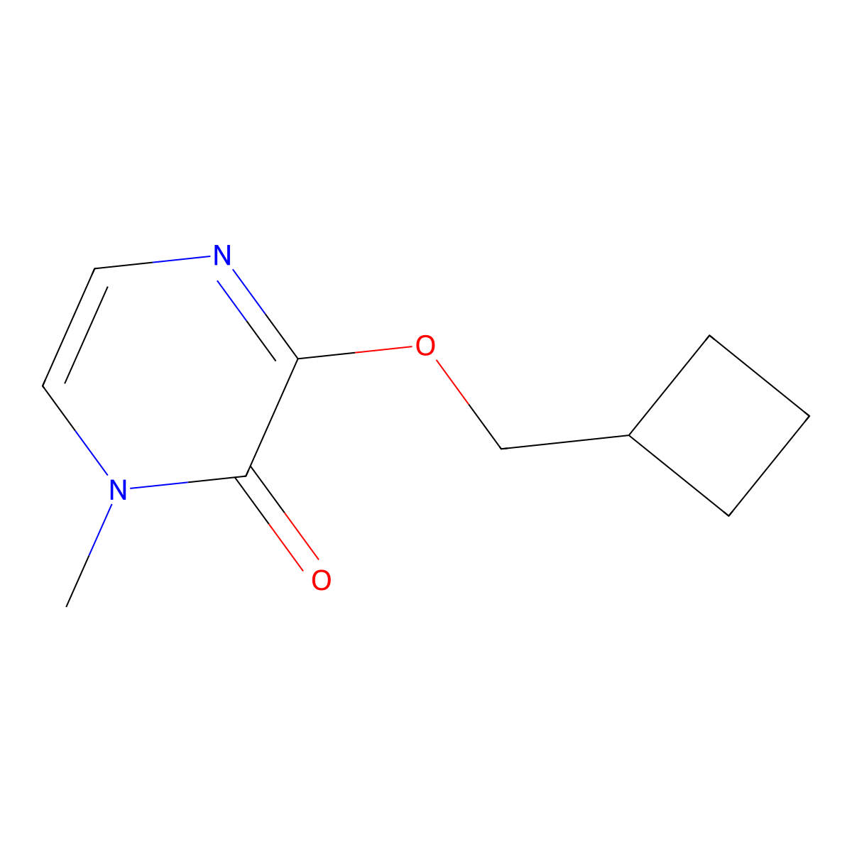 3-(Cyclobutylmethoxy)-1-methyl-1,2-dihydropyrazin-2-one molecular structure, CAS 2195816-08-9
