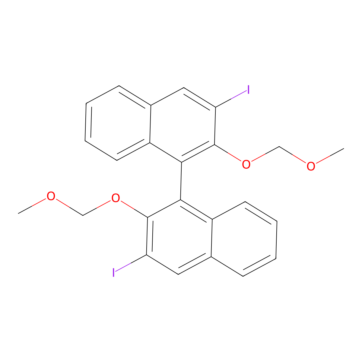 (S)-3,3'-Diiodo-2,2'-bis(methoxymethoxy)-1,1'-binaphthalene molecular structure, CAS 219583-87-6