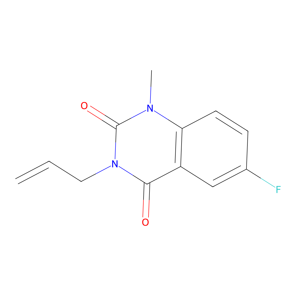 3-allyl-6-fluoro-1-methylquinazoline-2,4(1H,3H)-dione molecular structure, CAS 2195874-77-0